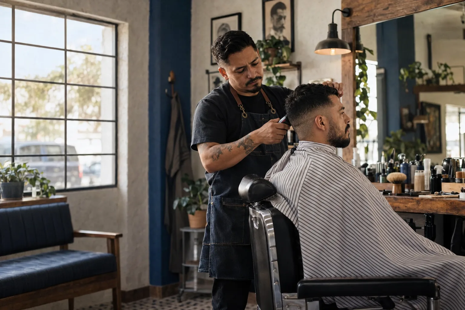 Barbero trabajando mientras Kobalti mantiene organizada su agenda